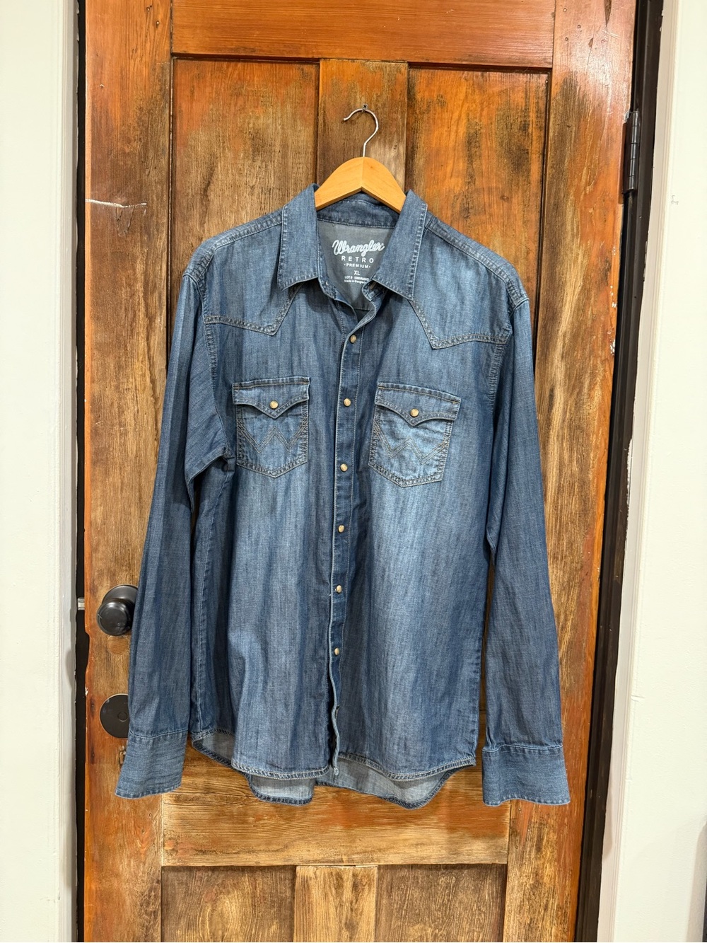 Wrangler Retro Premium Denim Shirt - Blue